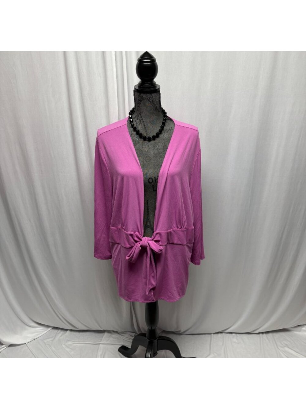 Lane Bryant Cardigan Womens Size 22-24 Purple Tie-Front Stretchy Layering Office
